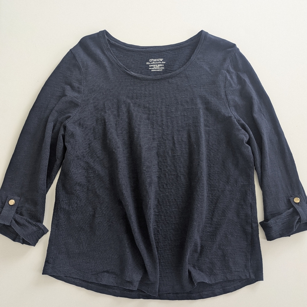 Chico's 3/4 length button sleeve L